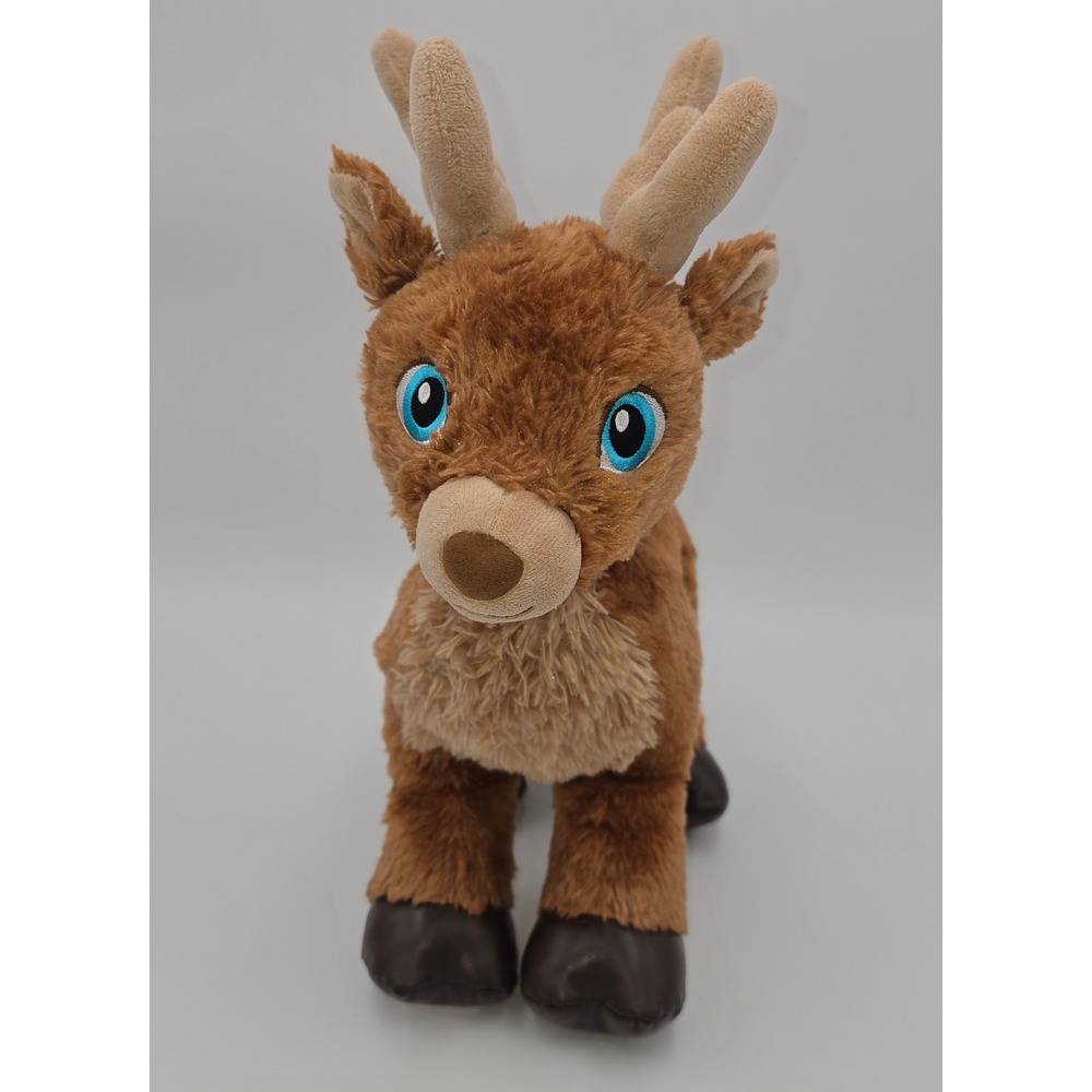 Build-A-Bear Workshop Reindeer Plush Brown Holiday Stuffed Animal Blue Eyes 16"